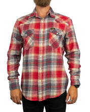 Wrangler Western Shirt Chili Pepper i rött rutmönster, framsida