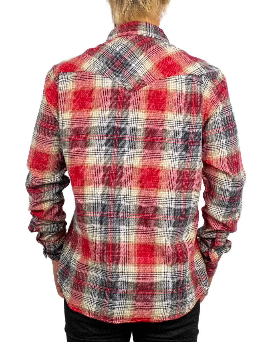 Wrangler Western Shirt Chili Pepper i rött rutmönster, baksida