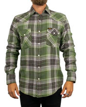 Wrangler Western Shirt Pesto i grönt rutmönster, framsida