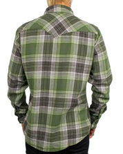 Wrangler Western Shirt Pesto i grönt rutmönster, baksida