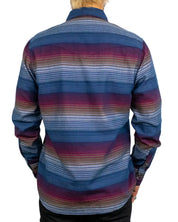 Wrangler Western Shirt Dark Americana i blått randmönster, baksida