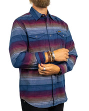 Wrangler Western Shirt Dark Americana, närbild på bröstficka och tryckknappar