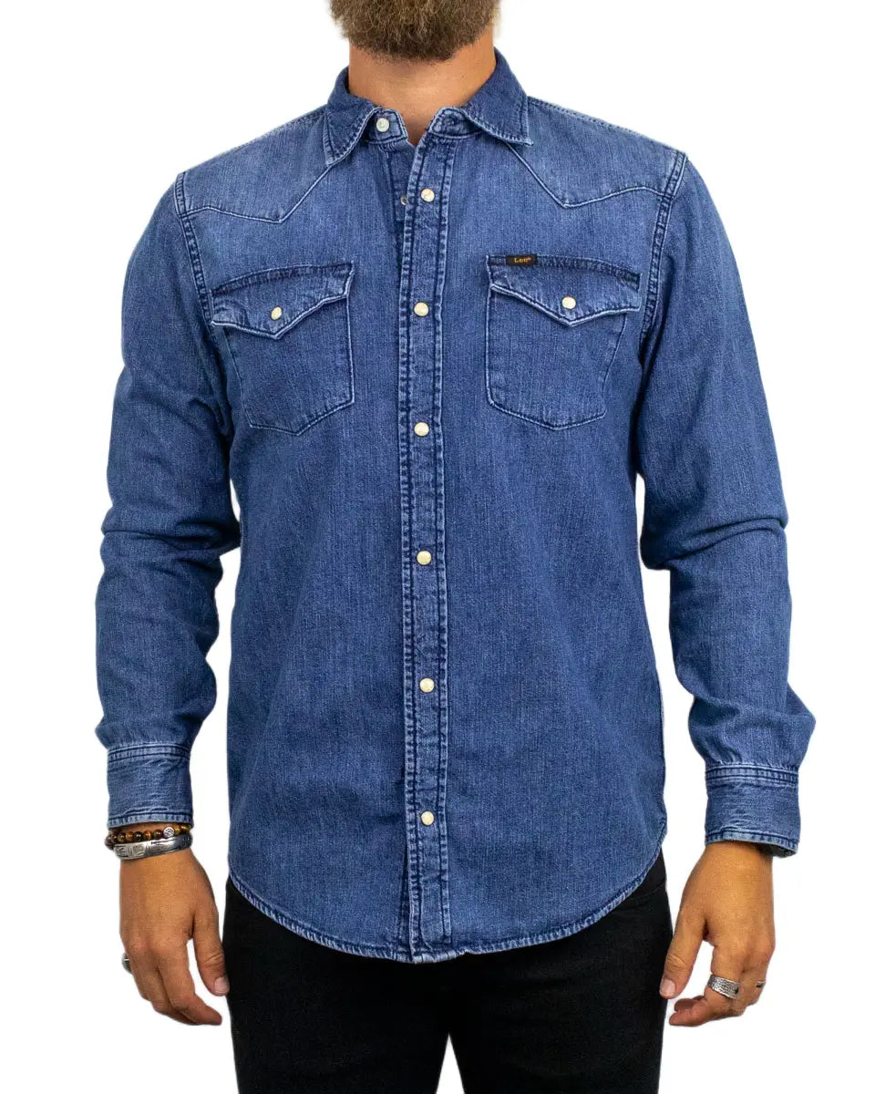 Lee Western Shirt Brookside jeansskjorta i blå, framsida