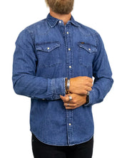Lee Western Shirt Brookside, närbild på bröstficka och tryckknappar