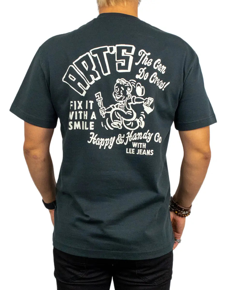 Lee Workwear Crew Tee i tvättad svart, baksida