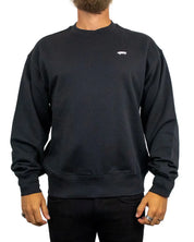 Vans Salton Loose FT Crew sweatshirt i svart, framsida med broderad skateboard-logga