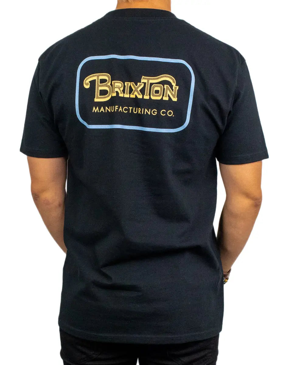 Brixton Grade T-Shirt i svart, baksida med stort boxlogga-tryck