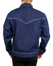 Wrangler Overshirt Indigo Nep i mörk indigo, snett framifrån