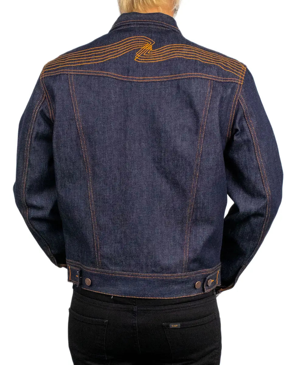 Nudie Conny Denim Jacket Dry One i rå indigo, sidovy