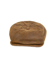 Stetson Burney Pigskin gubbkeps i brunt läder, framifrån