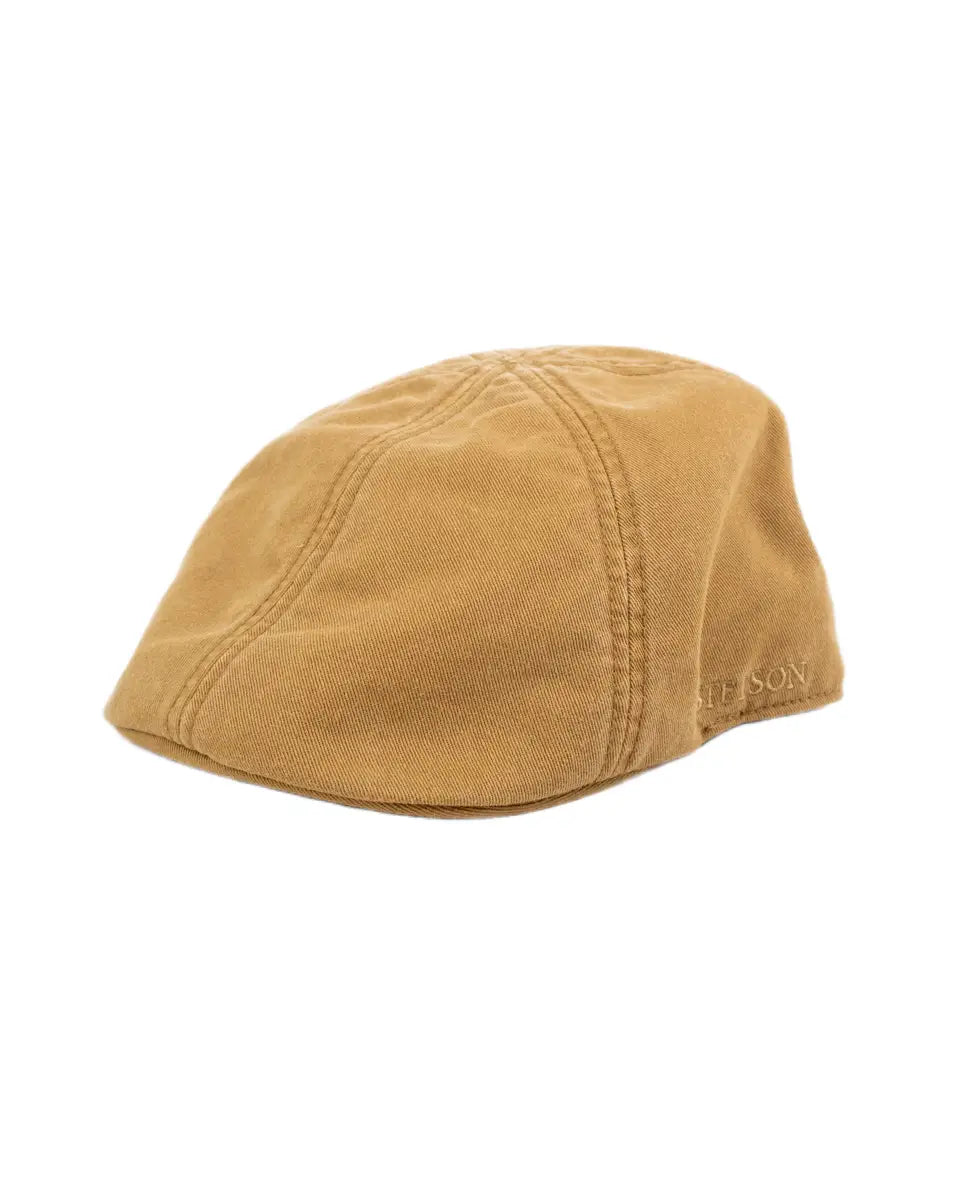 Stetson Texas Cotton flat cap i brunt, snett från sidan