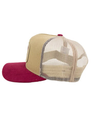 Brixton Hubal truckerkeps i beige med manchesterskärm, baksidan i mesh med snapback