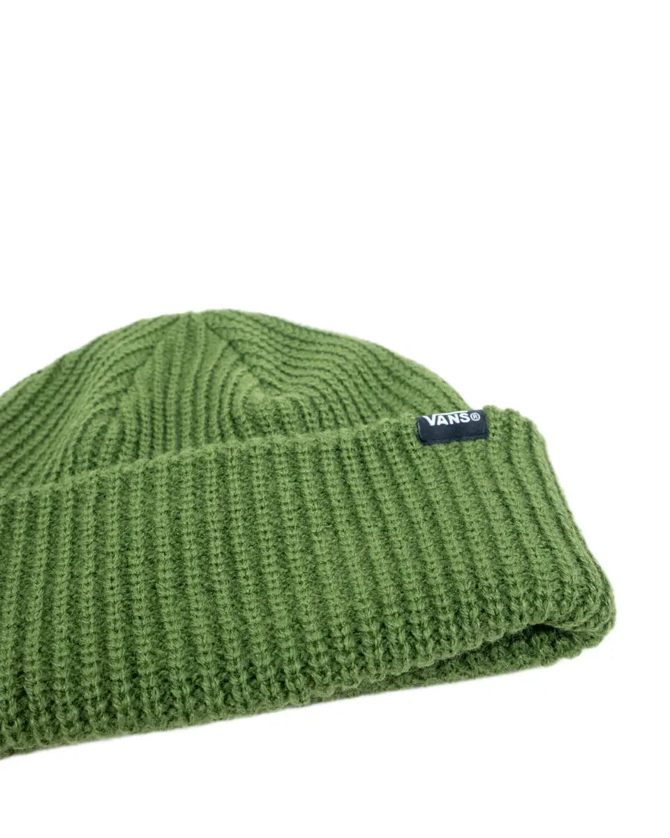 Vans Core Basic Cuff mössa i grönt, liggande, sedd från sidan
