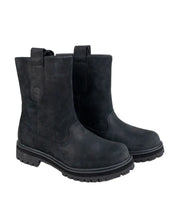 Timberland Heritage Mid Pull On känga i svart, paret snett framifrån