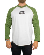 Vans Core Raglan långärmad t-shirt, framsida med svart Vans-logga