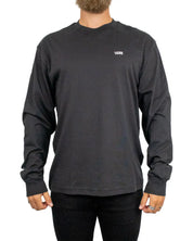 Vans Left Chest II långärmad t-shirt i svart, framsida med bröstlogga