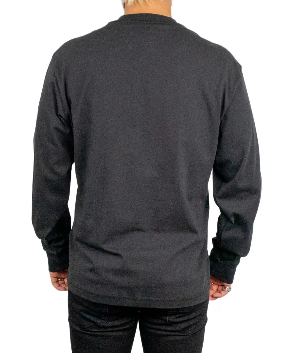 Vans Left Chest II långärmad t-shirt i svart, baksida utan tryck