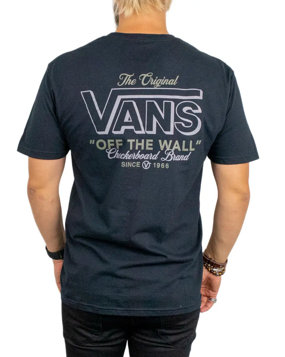 Vans Since 66 t-shirt i svart, ryggtryck med konturskuret Off The Wall-motiv