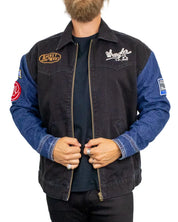 Wrangler Trailrider jeansjacka, framsida med dragkedjan uppdragen