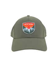 Stetson Sunset baseballkeps i oliv, front med broderat sköldmärke