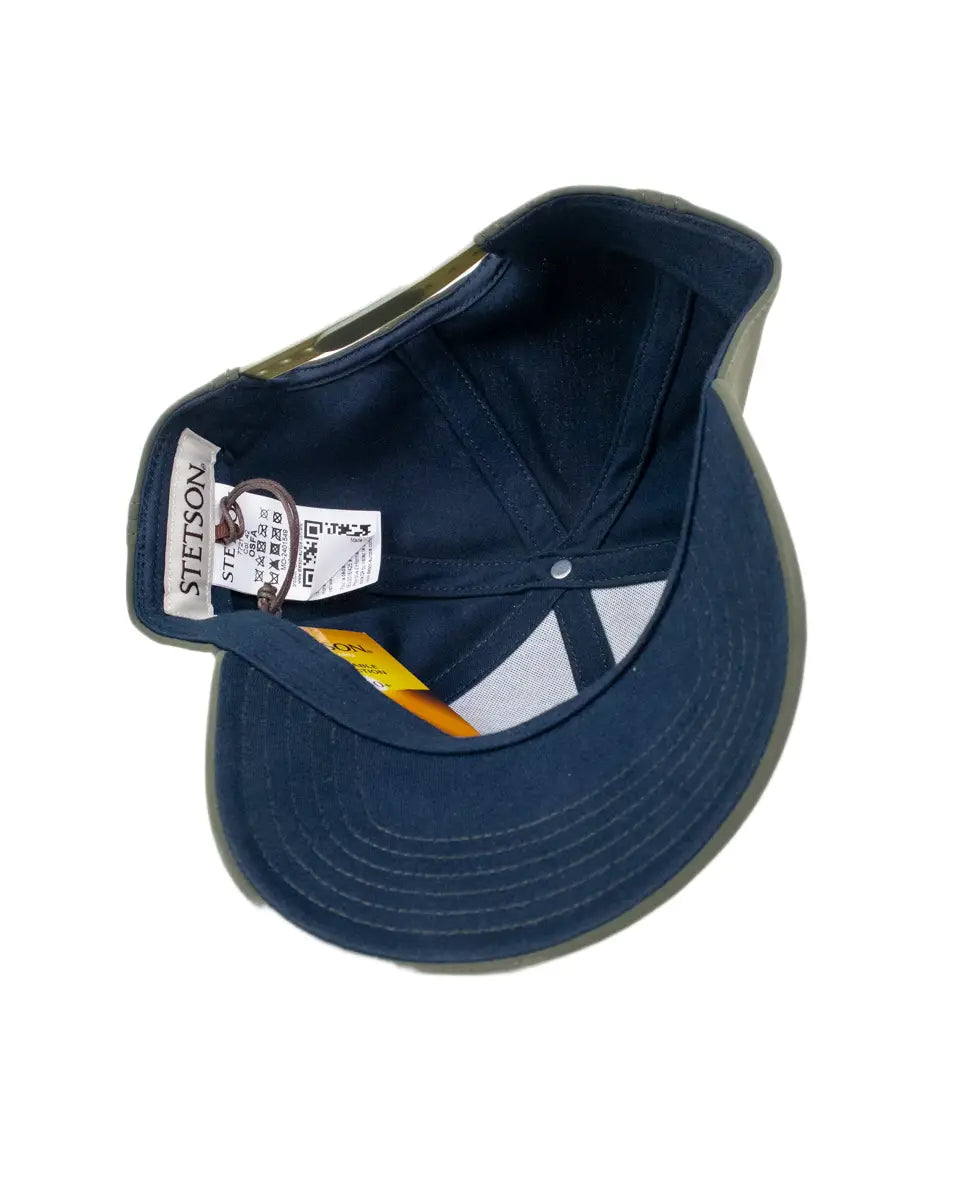 Stetson Sunset baseballkeps i oliv, insidan med mörkblått foder