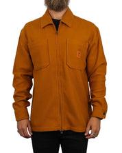 Brixton - Flanellskjorta med Dragkedja - Union Zip - Brun