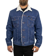 Wrangler  Jeansjacka Sherpa Fodrad - Blå