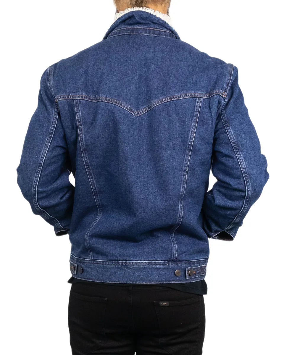 Wrangler  Jeansjacka Sherpa Fodrad - Blå