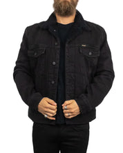 Wrangler - Jeansjacka Sherpa Fodrad - Svart