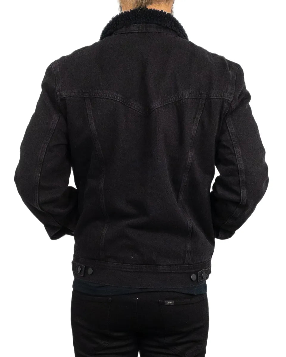Wrangler - Jeansjacka Sherpa Fodrad - Svart