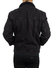 Wrangler - Jeansjacka Sherpa Fodrad - Svart