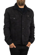 Wrangler - Jeansjacka Sherpa Fodrad - Svart