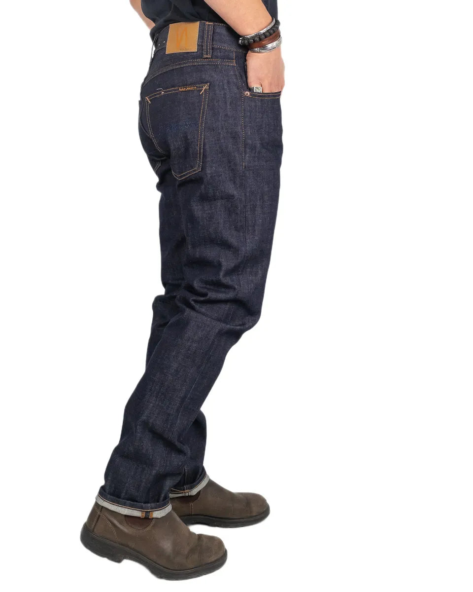 Nudie - Jeans - Gritty Jackson - Dry Old Otvättade Jeans - Blå