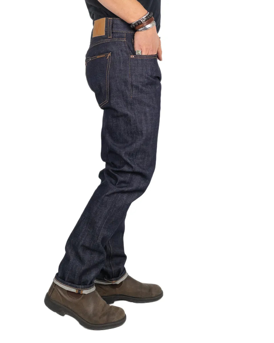 Nudie - Jeans - Gritty Jackson - Dry Old Otvättade Jeans - Blå