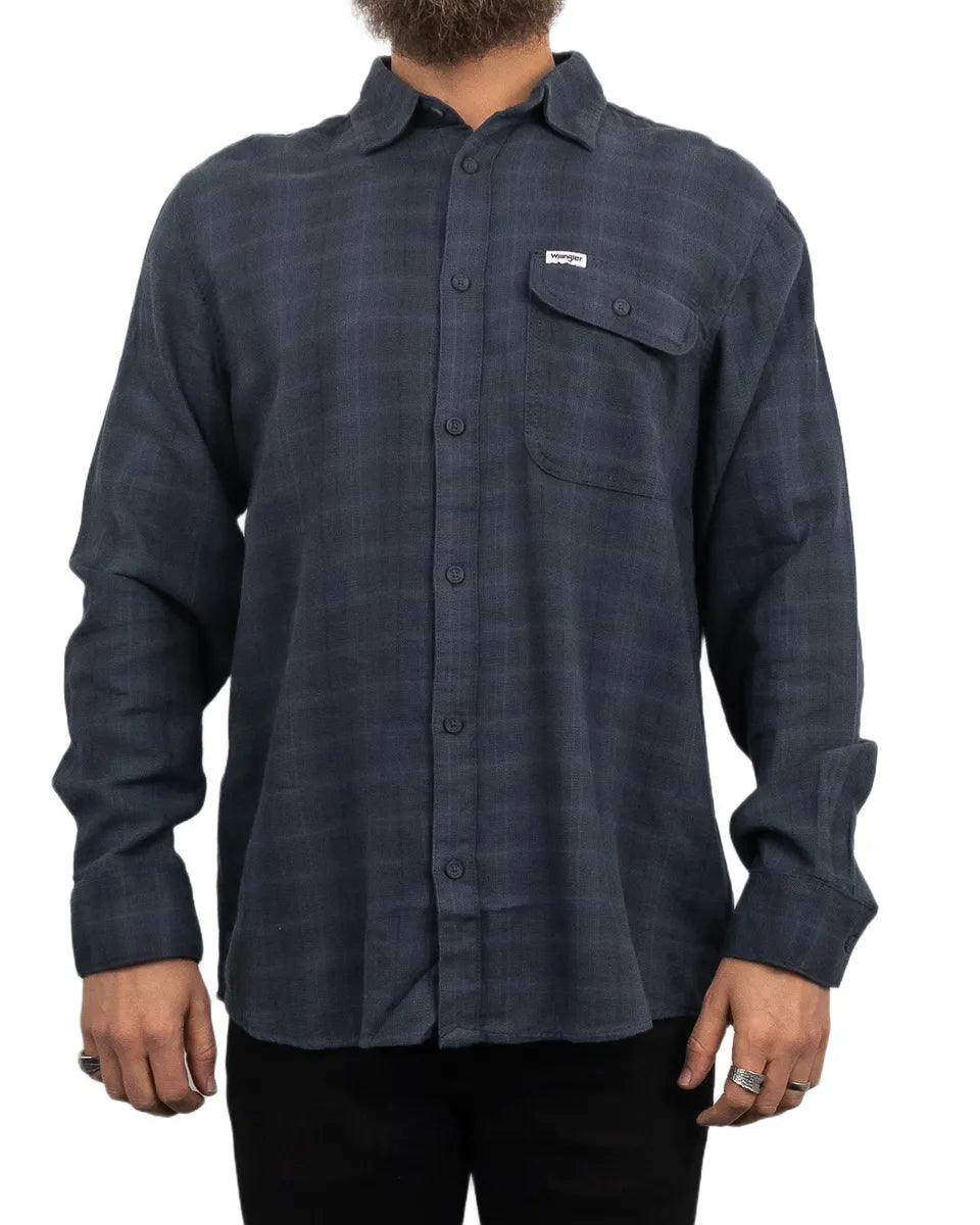 Wrangler - Flanell Skjorta - 1pkt Rutig - Grå