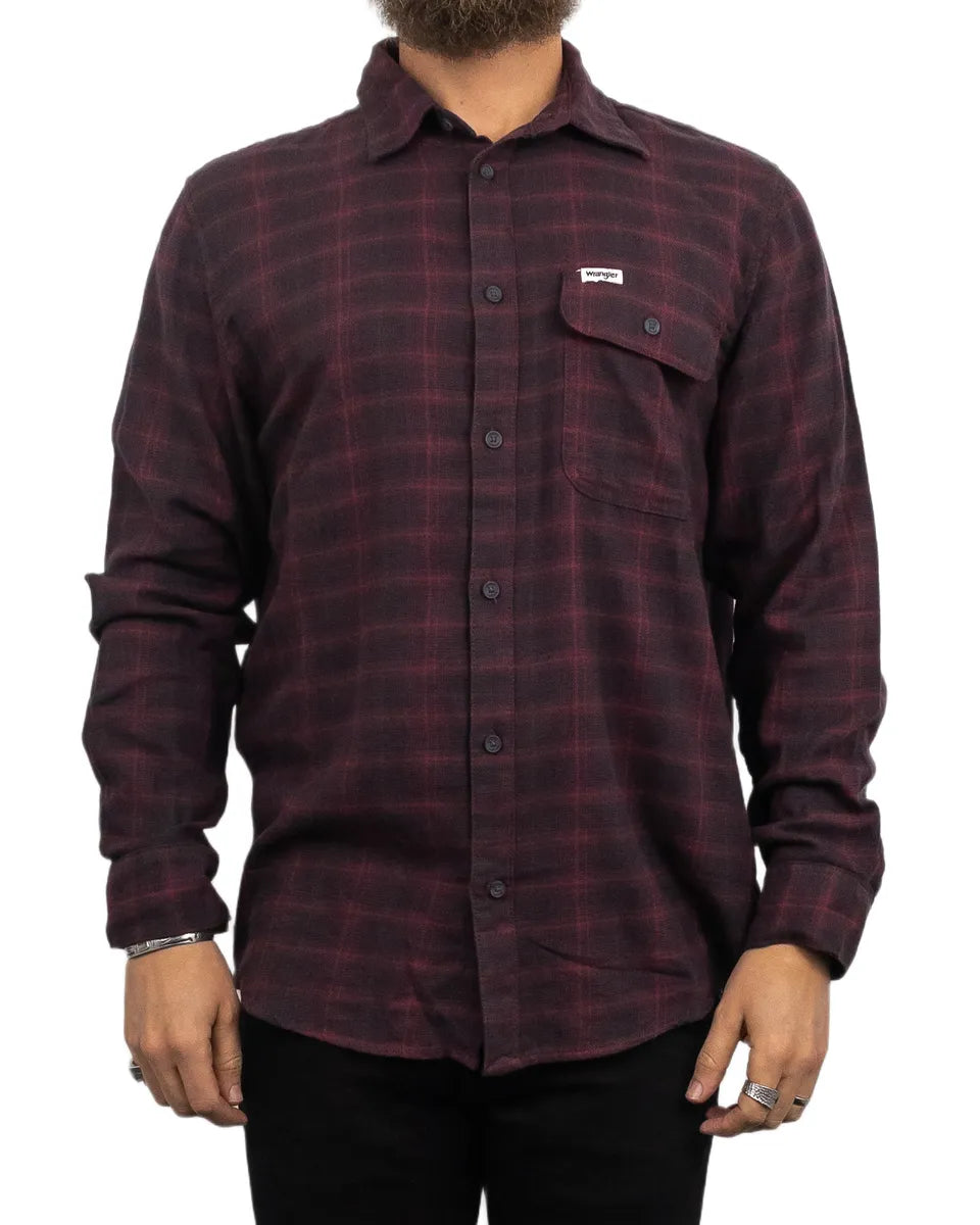 Wrangler - Flanell Skjorta - 1pkt Rutig - Röd