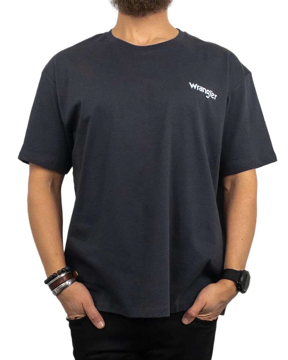 Wrangler - T-Shirt - Long Live Cowboys - Grå