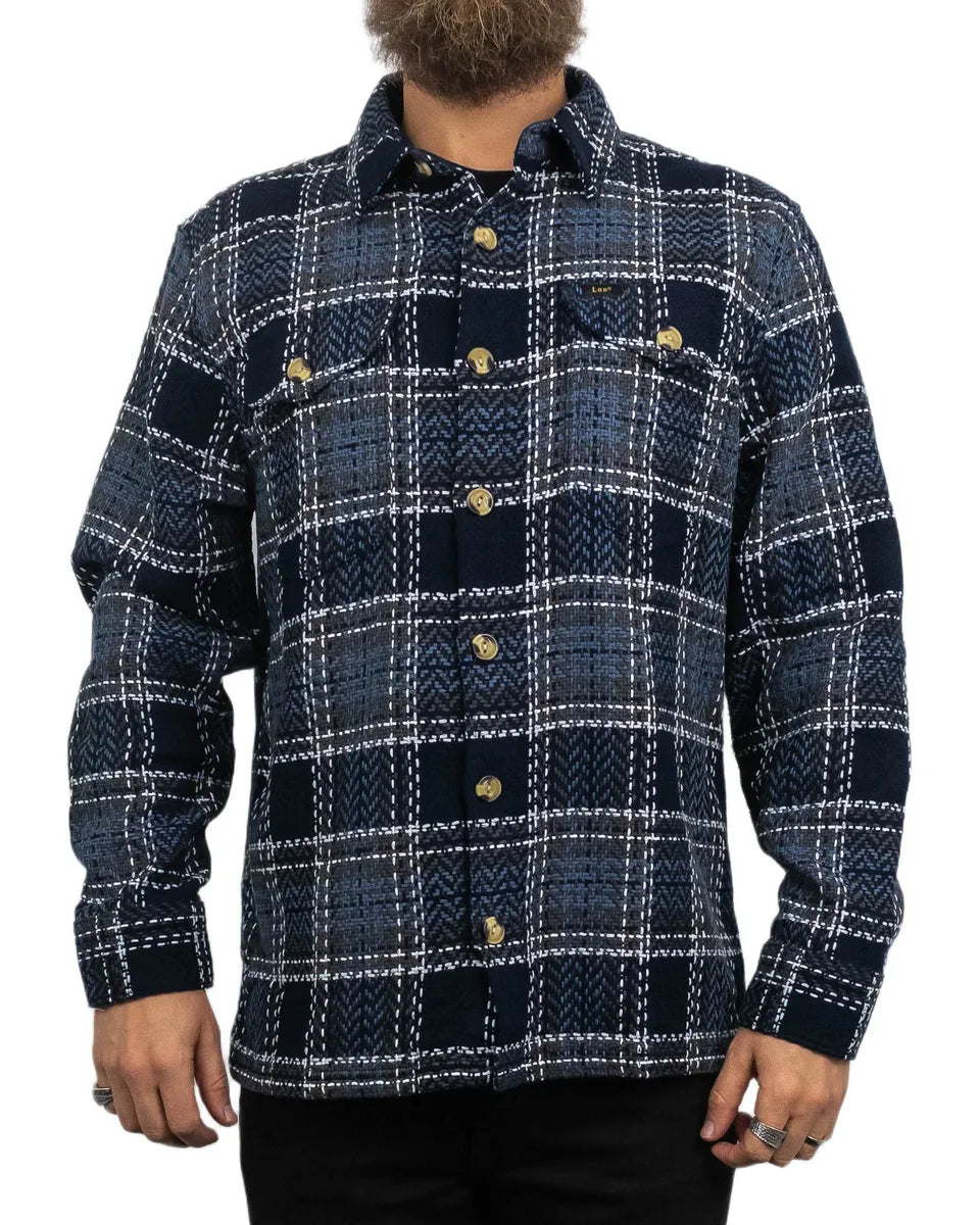 Lee - Skjorta Overshirt - Textured Rutig - Blå