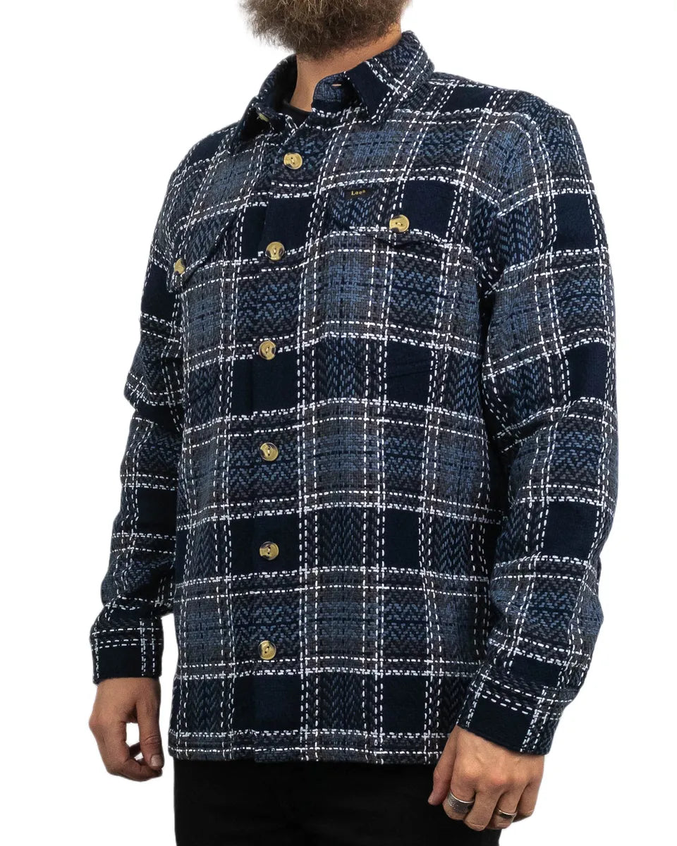 Lee - Skjorta Overshirt - Textured Rutig - Blå