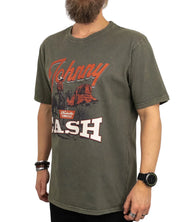 Band Tee - T-Shirt - Johnny Cash - Desert Cowboy - Grön