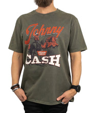 Band Tee - T-Shirt - Johnny Cash - Desert Cowboy - Grön