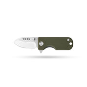 WESN Microblade fickkniv i grönt G10, öppen