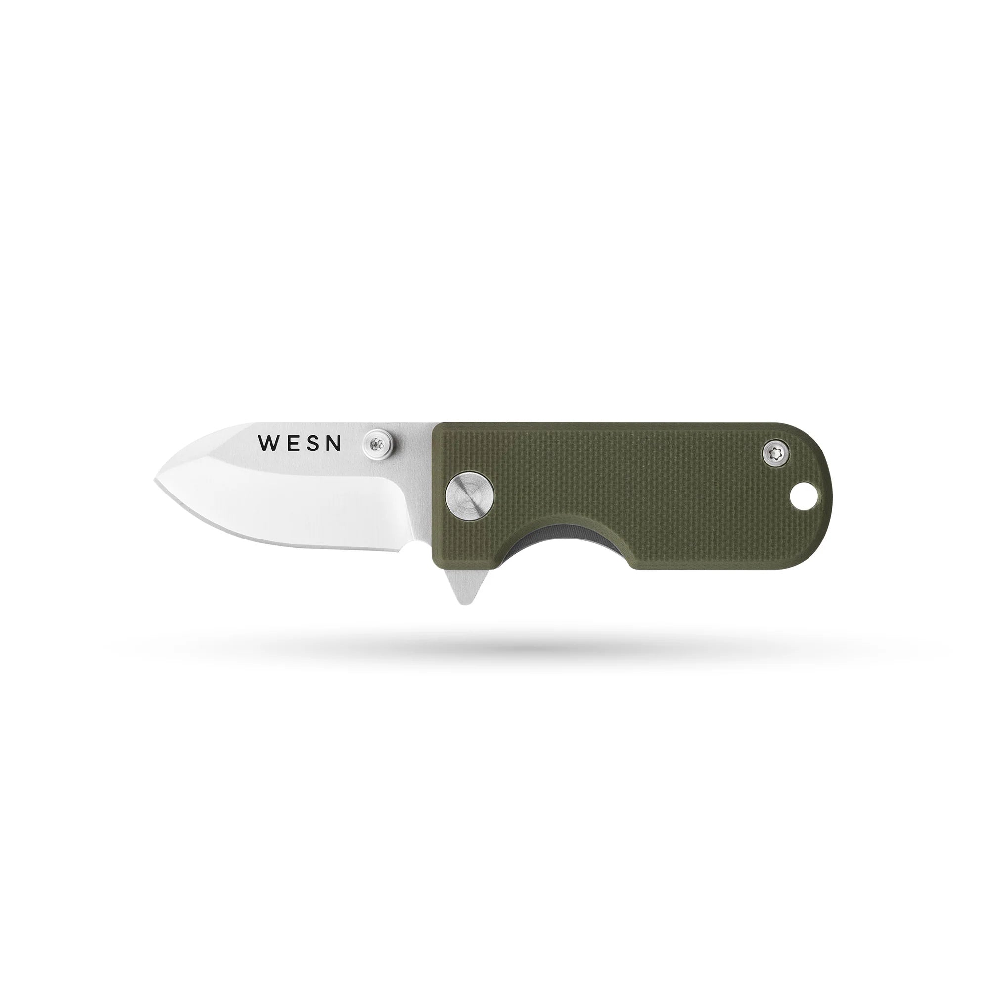 WESN Microblade fickkniv i grönt G10, öppen
