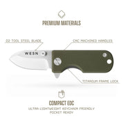 WESN Microblade fickkniv i grönt, produktbild 5