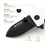 WESN Microblade fickkniv i vit, med specifikationer