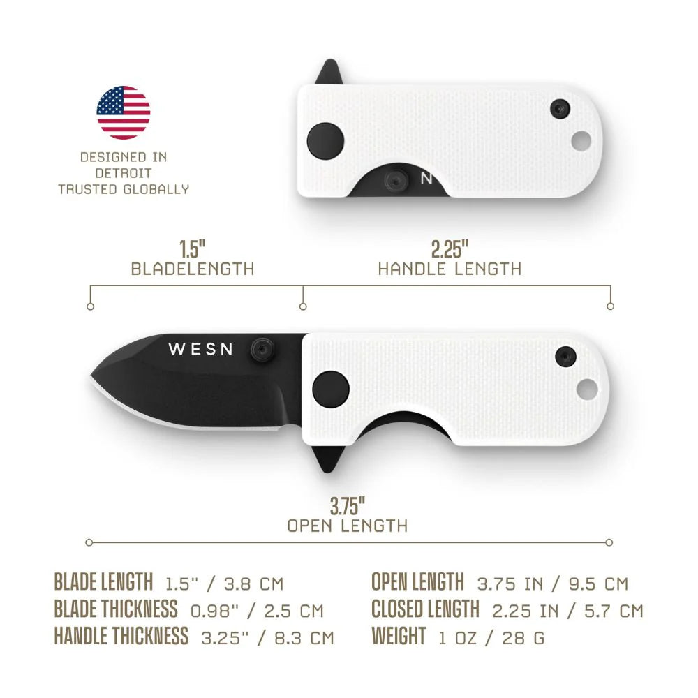 WESN Microblade fickkniv i vit, detaljbild
