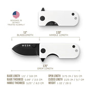 WESN Microblade fickkniv i vit, detaljbild