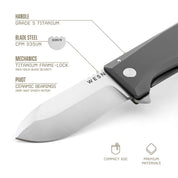WESN Allman fickkniv i titan, i hand