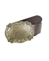 Wrangler - Bälten - Oversized Buckle Belt - Brun