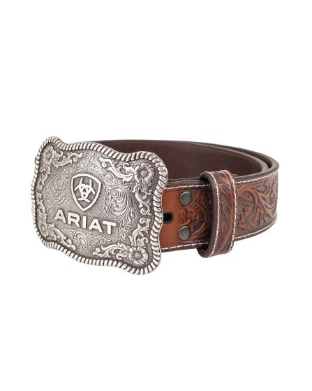 Ariat - Broderat Cowboy Bälte med Buckle - Brun - jhstore.se